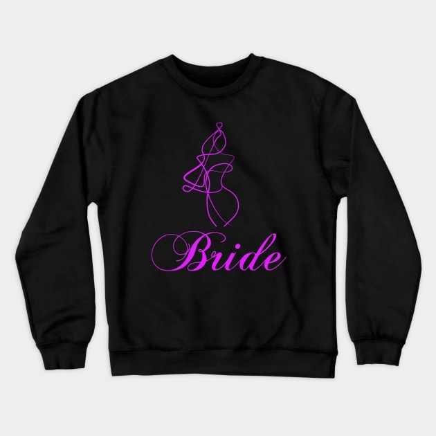 Bride to Be Bachelorette Party. Woman Line Art Crewneck Sweatshirt by Space Sense Design Studio